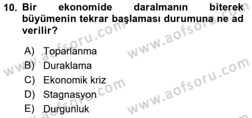 Maliye Politikası Dersi 2021 - 2022 Yılı (Final) Dönem Sonu Sınav Soruları 10. Soru
