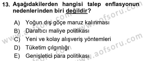 Maliye Politikası Dersi 2021 - 2022 Yılı (Final) Dönem Sonu Sınav Soruları 13. Soru