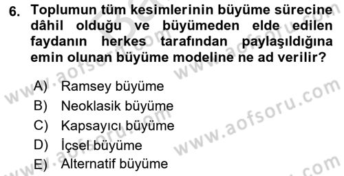 Maliye Politikası Dersi 2021 - 2022 Yılı (Final) Dönem Sonu Sınav Soruları 6. Soru