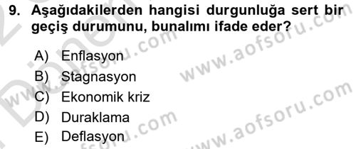 Maliye Politikası Dersi 2021 - 2022 Yılı (Final) Dönem Sonu Sınavı 9. Soru