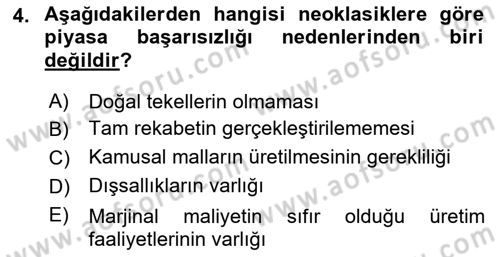Maliye Politikası Dersi 2021 - 2022 Yılı Yaz Okulu Sınav Soruları 4. Soru