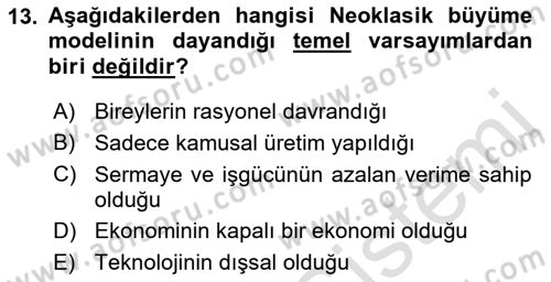 Maliye Politikası Dersi 2022 - 2023 Yılı Yaz Okulu Sınav Soruları 13. Soru