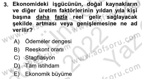 Maliye Politikası Dersi 2022 - 2023 Yılı Yaz Okulu Sınav Soruları 3. Soru