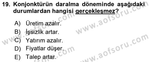 Maliye Politikası Dersi 2023 - 2024 Yılı (Vize) Ara Sınav Soruları 19. Soru