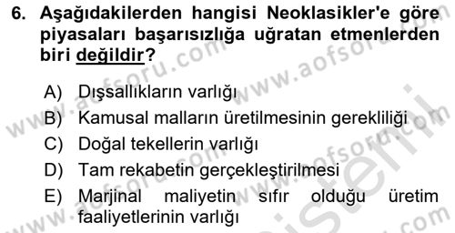 Maliye Politikası Dersi 2023 - 2024 Yılı (Vize) Ara Sınav Soruları 6. Soru