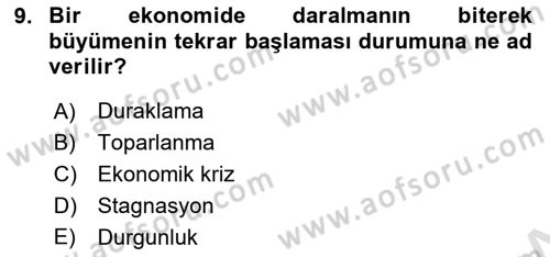 Maliye Politikası Dersi 2023 - 2024 Yılı (Final) Dönem Sonu Sınav Soruları 9. Soru