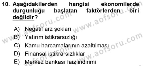 Maliye Politikası Dersi 2024 - 2025 Yılı (Final) Dönem Sonu Sınav Soruları 10. Soru