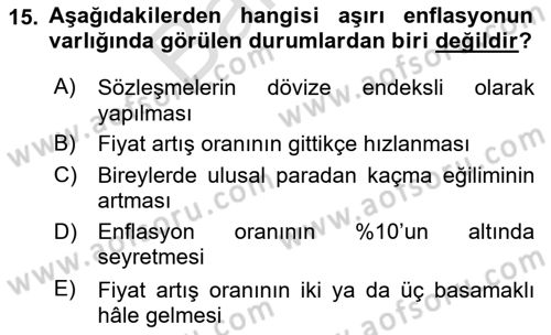 Maliye Politikası Dersi 2024 - 2025 Yılı (Final) Dönem Sonu Sınav Soruları 15. Soru