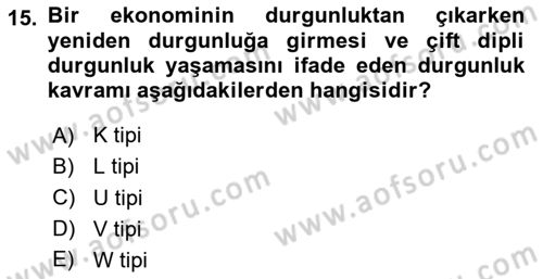 Maliye Politikası Dersi 2024 - 2025 Yılı Yaz Okulu Sınav Soruları 15. Soru