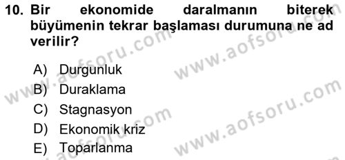 Maliye Politikası Dersi 2025 - 2026 Yılı (Final) Dönem Sonu Sınav Soruları 10. Soru