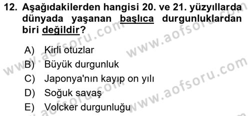 Maliye Politikası Dersi 2025 - 2026 Yılı (Final) Dönem Sonu Sınav Soruları 12. Soru