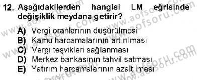 Maliye Politikası 1 Dersi 2012 - 2013 Yılı (Vize) Ara Sınav Soruları 12. Soru