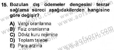 Maliye Politikası 1 Dersi 2012 - 2013 Yılı (Vize) Ara Sınav Soruları 15. Soru