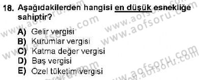 Maliye Politikası 1 Dersi 2012 - 2013 Yılı (Vize) Ara Sınav Soruları 18. Soru