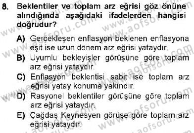 Maliye Politikası 1 Dersi 2012 - 2013 Yılı (Vize) Ara Sınav Soruları 8. Soru