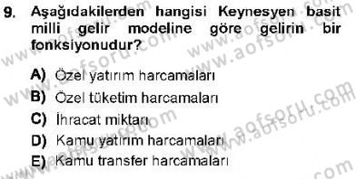 Maliye Politikası 1 Dersi 2012 - 2013 Yılı (Vize) Ara Sınav Soruları 9. Soru