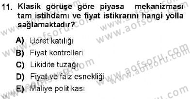 Maliye Politikası 1 Dersi 2012 - 2013 Yılı (Final) Dönem Sonu Sınav Soruları 11. Soru