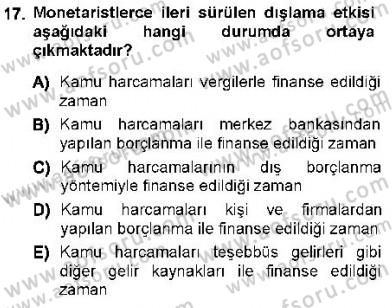 Maliye Politikası 1 Dersi 2012 - 2013 Yılı (Final) Dönem Sonu Sınav Soruları 17. Soru