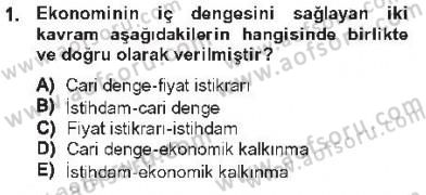 Maliye Politikası 1 Dersi 2012 - 2013 Yılı Tek Ders Sınavı 1. Soru