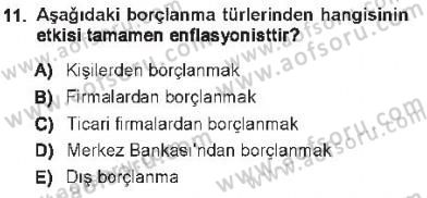 Maliye Politikası 1 Dersi 2012 - 2013 Yılı Tek Ders Sınav Soruları 11. Soru