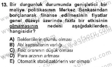 Maliye Politikası 1 Dersi 2012 - 2013 Yılı Tek Ders Sınav Soruları 13. Soru