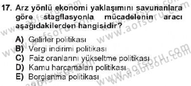 Maliye Politikası 1 Dersi 2012 - 2013 Yılı Tek Ders Sınav Soruları 17. Soru