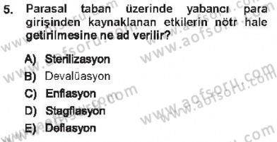Maliye Politikası 1 Dersi 2012 - 2013 Yılı Tek Ders Sınav Soruları 5. Soru