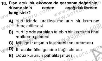 Maliye Politikası 1 Dersi 2013 - 2014 Yılı (Vize) Ara Sınav Soruları 10. Soru