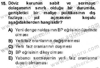 Maliye Politikası 1 Dersi 2013 - 2014 Yılı (Vize) Ara Sınav Soruları 15. Soru