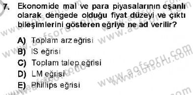 Maliye Politikası 1 Dersi 2013 - 2014 Yılı (Vize) Ara Sınav Soruları 7. Soru