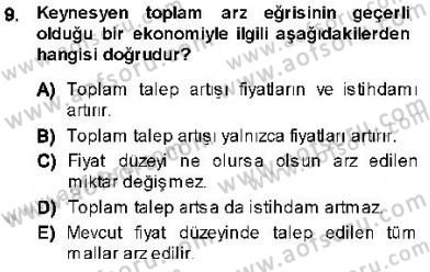 Maliye Politikası 1 Dersi 2013 - 2014 Yılı (Vize) Ara Sınav Soruları 9. Soru
