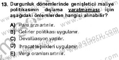 Maliye Politikası 1 Dersi 2013 - 2014 Yılı (Final) Dönem Sonu Sınav Soruları 13. Soru