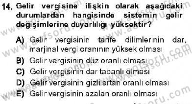 Maliye Politikası 1 Dersi 2013 - 2014 Yılı (Final) Dönem Sonu Sınav Soruları 14. Soru