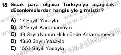 Maliye Politikası 1 Dersi 2013 - 2014 Yılı (Final) Dönem Sonu Sınav Soruları 18. Soru