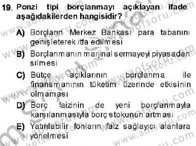 Maliye Politikası 1 Dersi 2013 - 2014 Yılı (Final) Dönem Sonu Sınav Soruları 19. Soru