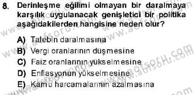 Maliye Politikası 1 Dersi 2013 - 2014 Yılı (Final) Dönem Sonu Sınav Soruları 8. Soru