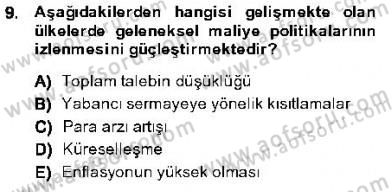 Maliye Politikası 1 Dersi 2013 - 2014 Yılı (Final) Dönem Sonu Sınav Soruları 9. Soru
