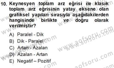 Maliye Politikası 1 Dersi 2014 - 2015 Yılı (Vize) Ara Sınav Soruları 10. Soru