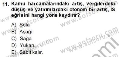Maliye Politikası 1 Dersi 2014 - 2015 Yılı (Vize) Ara Sınav Soruları 11. Soru