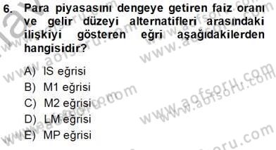 Maliye Politikası 1 Dersi 2014 - 2015 Yılı (Vize) Ara Sınav Soruları 6. Soru