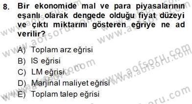 Maliye Politikası 1 Dersi 2014 - 2015 Yılı (Vize) Ara Sınav Soruları 8. Soru