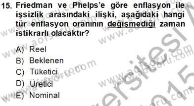 Maliye Politikası 1 Dersi 2014 - 2015 Yılı (Final) Dönem Sonu Sınav Soruları 15. Soru