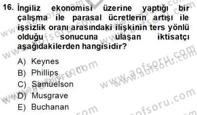 Maliye Politikası 1 Dersi 2014 - 2015 Yılı (Final) Dönem Sonu Sınav Soruları 16. Soru