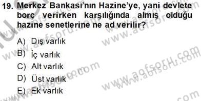 Maliye Politikası 1 Dersi 2014 - 2015 Yılı (Final) Dönem Sonu Sınav Soruları 19. Soru
