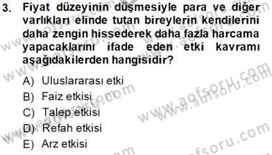 Maliye Politikası 1 Dersi 2014 - 2015 Yılı (Final) Dönem Sonu Sınav Soruları 3. Soru
