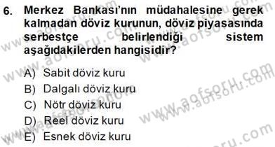 Maliye Politikası 1 Dersi 2014 - 2015 Yılı (Final) Dönem Sonu Sınavı 6. Soru