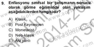 Maliye Politikası 1 Dersi 2014 - 2015 Yılı (Final) Dönem Sonu Sınav Soruları 9. Soru