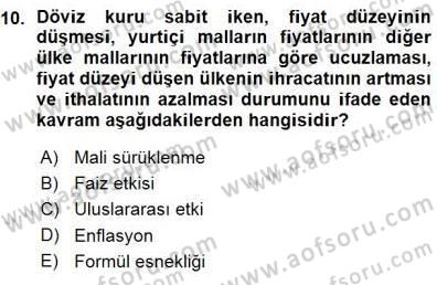 Maliye Politikası 1 Dersi 2015 - 2016 Yılı (Vize) Ara Sınav Soruları 10. Soru