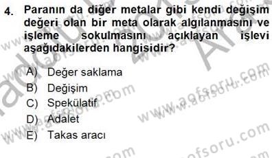 Maliye Politikası 1 Dersi 2015 - 2016 Yılı (Vize) Ara Sınav Soruları 4. Soru