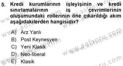 Maliye Politikası 1 Dersi 2015 - 2016 Yılı (Vize) Ara Sınav Soruları 5. Soru